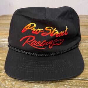 Vintage Pro Street Racing Chevy SnapBack Hat Rope 90s Americana Dad Cap Black